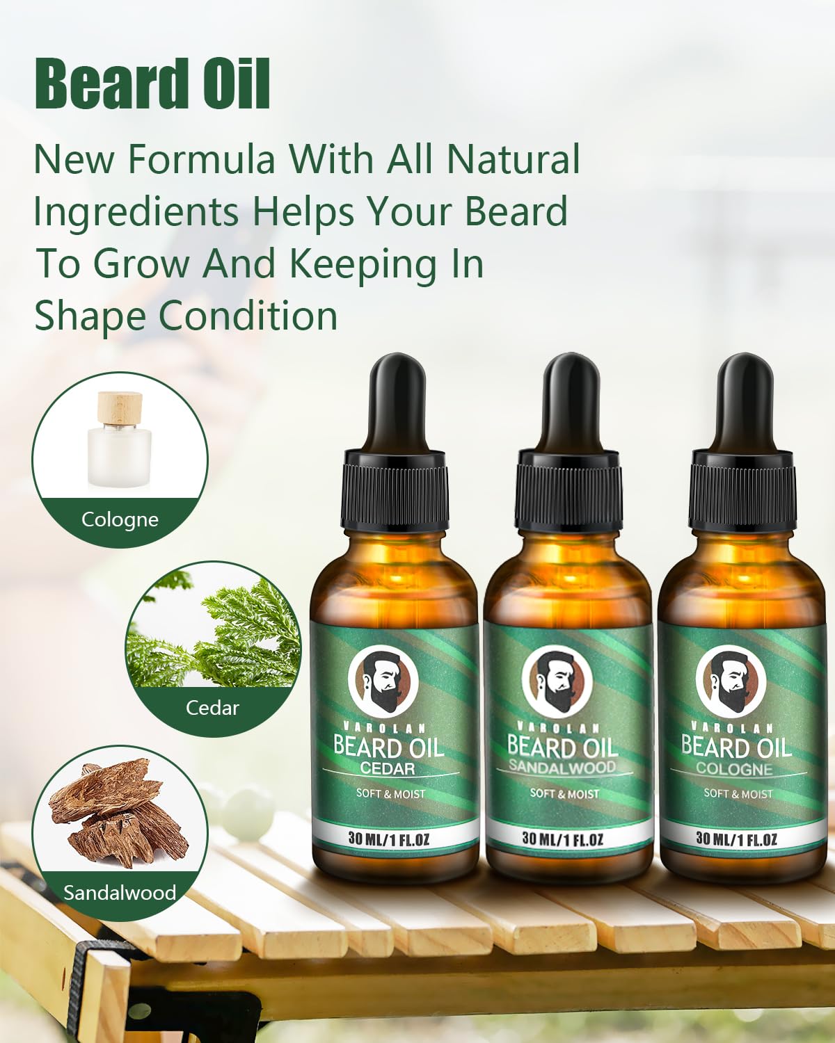 Regalos de San Valentín para él, regalos para hombres, kit de cuidado de la barba para hombres con bálsamo de aceite para barba, acondicionador de