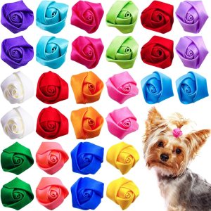 30 unidades15 pares de lazos para el pelo de perros pequeños con bandas de goma de 0.98 pulgadas, lindas mini rosas para cachorros, gatitos, gatos, 30 unidades15 pares de lazos para el pelo de perros pequeños con bandas de goma de 0.98 pulgadas, lindas mini rosas para cachorros, gatitos, gatos,