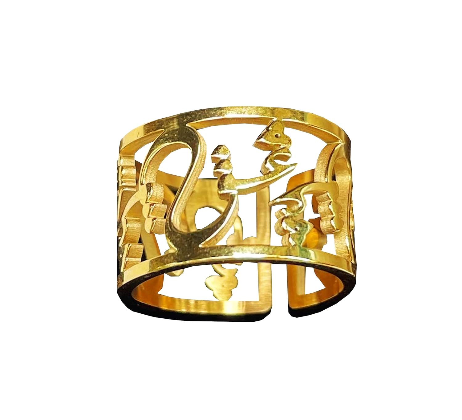 Love Ring, Gold Plated Persian Ring with Love Letter, Calligraphy Jewelry, Persian Jewelry, Special elegant and stylish gift for Her! Special