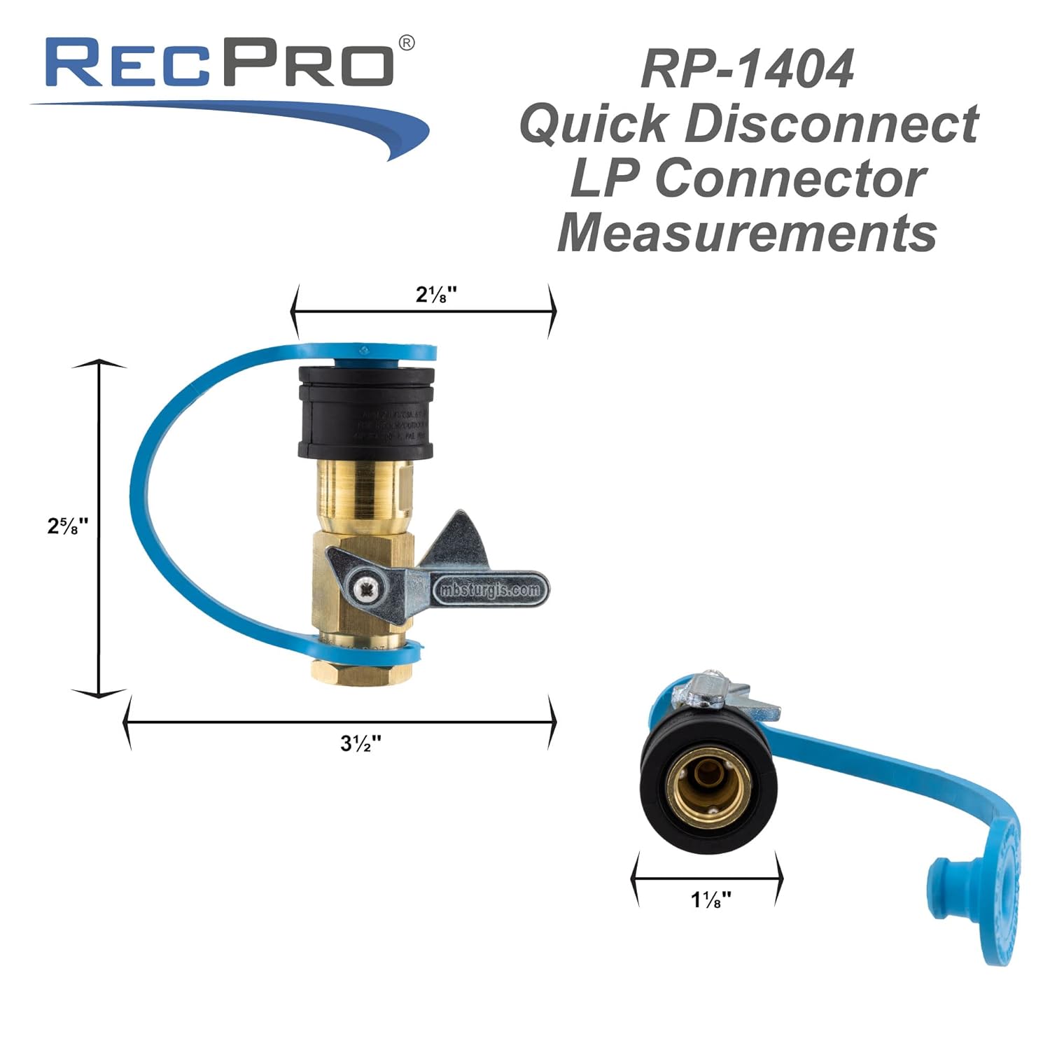 RecPro RV 14″ LP Gas conexión rápida con enchufe  Válvula de desconexión rápida de 14 pulgadas  Enchufe de manguera de gas propano con válvula de