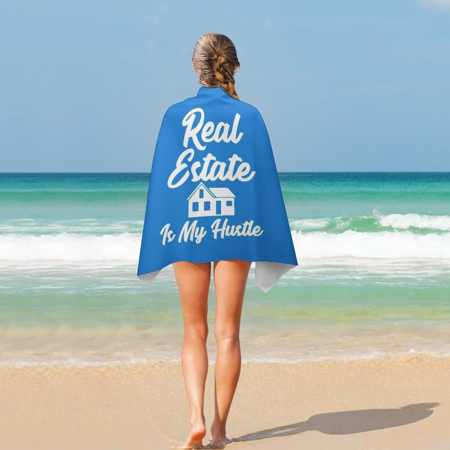 Real Estate is My Hustle – Toalla de playa para adultos, sin arena, de secado rápido, para piscina, manta de playa