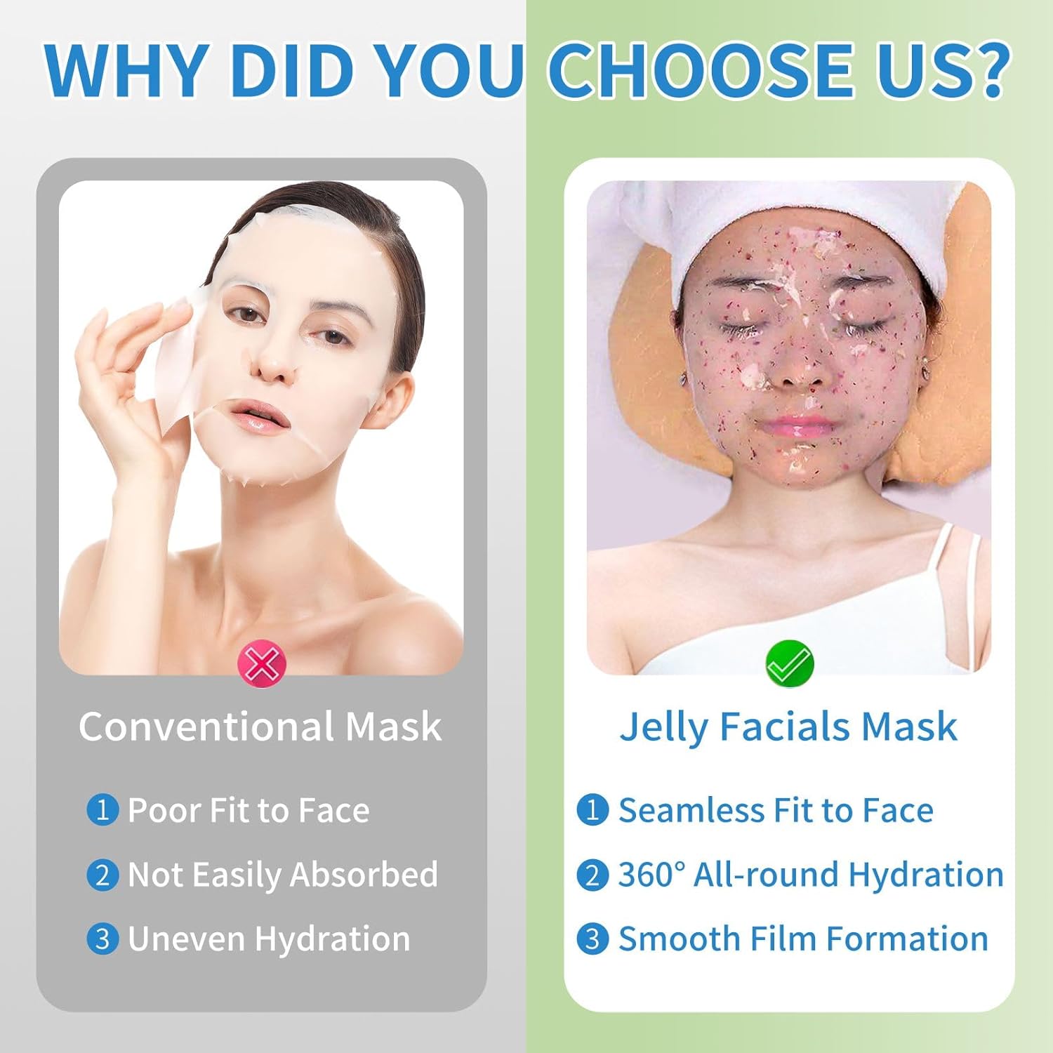 Mascarilla de gelatina en polvo para el cuidado de la piel facial de rosa búlgara, mascarilla profesional de gelatina despegable, hidratante,