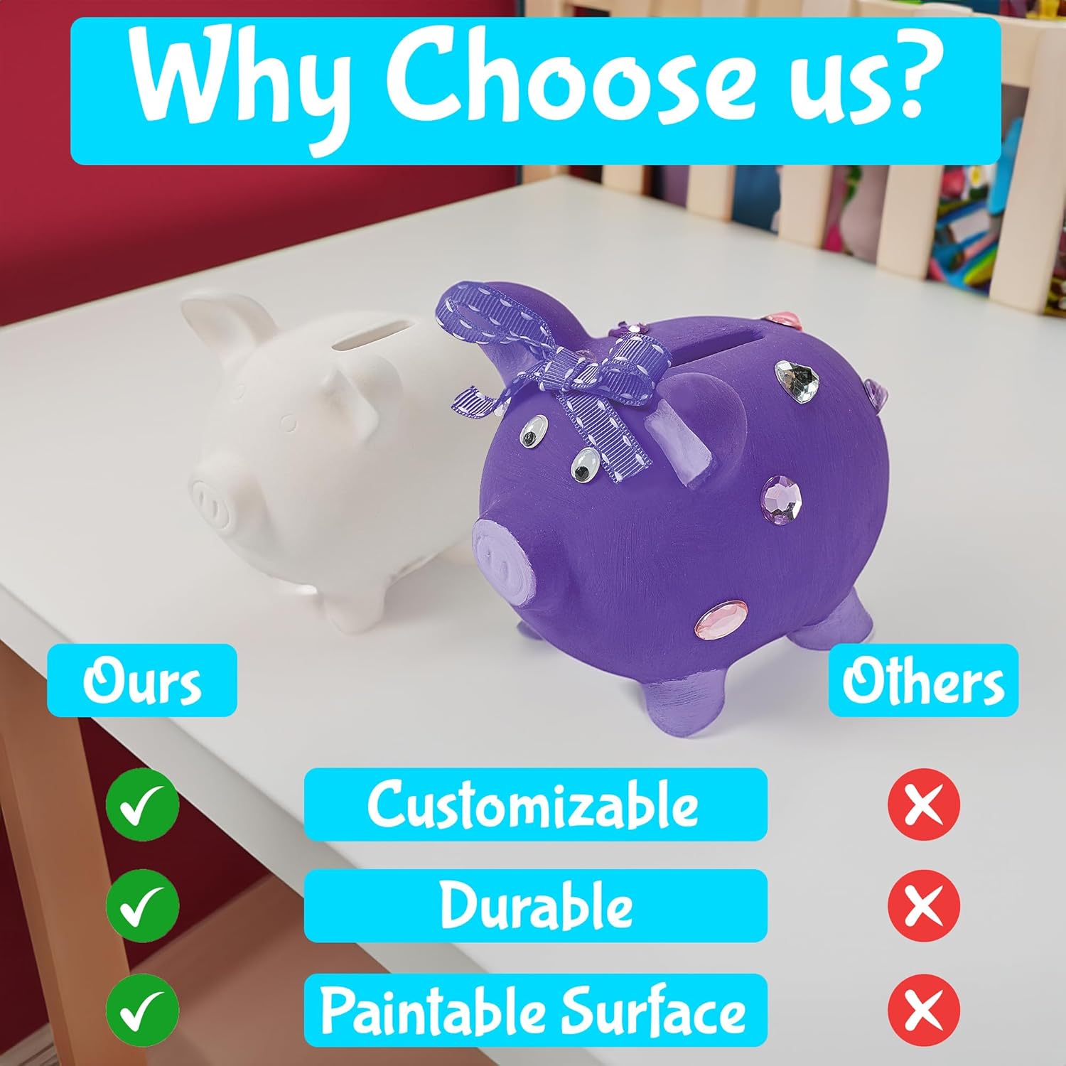 Hucha de cerámica sin esmaltar para hacer 12 manualidades para niños y actividades divertidas en el hogar