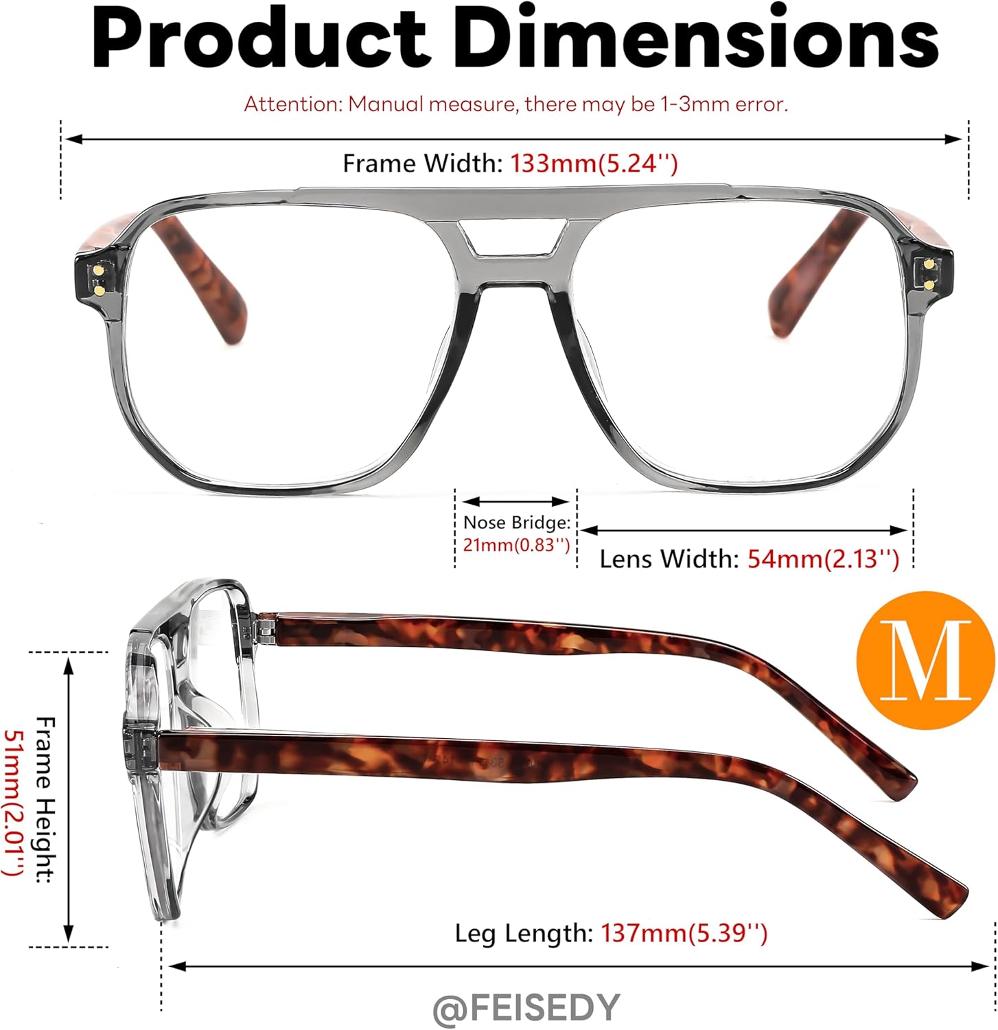 FEISEDY Retro Aviador Lectura Gafas Mujeres Hombres Azul Bloqueo Luz Lector Plástico Ligero Marco B0071