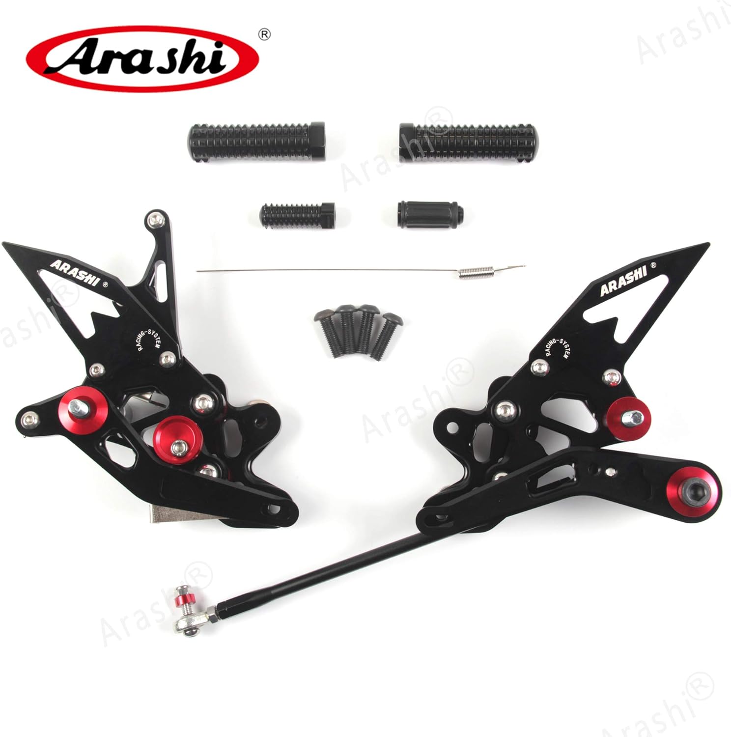 Arashi (Versión 2.0) Reposapiés ajustables para Suzuki GSXR 600 750 2011-2023 Accesorios de motocicleta Reposapiés ajustables GSXR600 GSXR750 Negro
