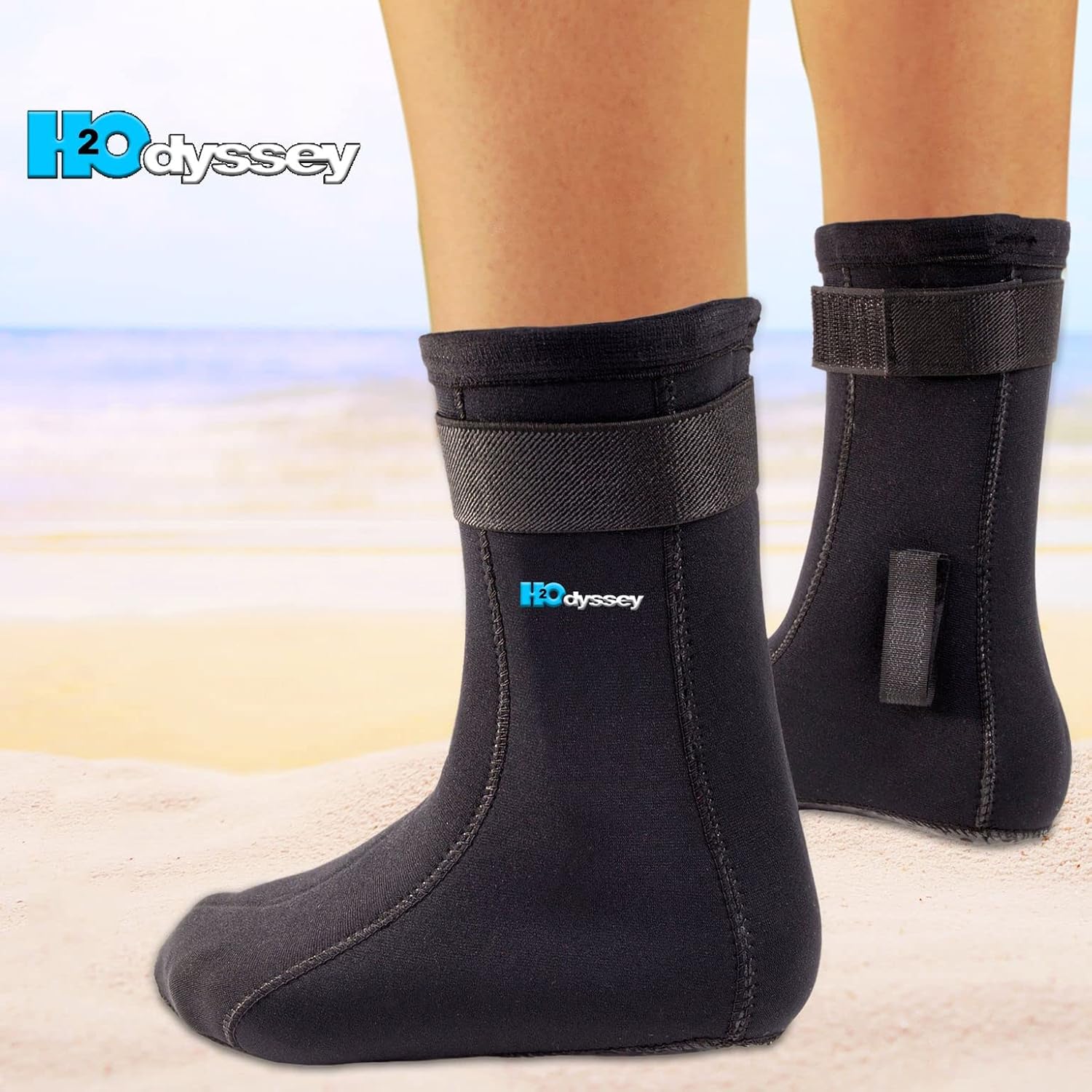 H2ODYSSEY Calcetines de buceo de neopreno de 0.197in – Calcetines de agua con tobillo alto para una protección extendida