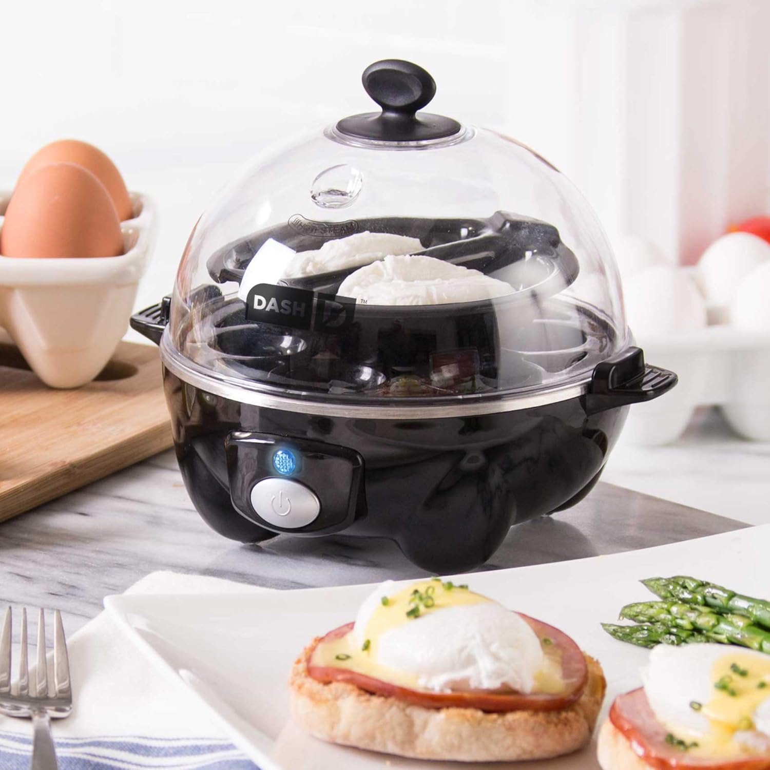 DASH Deluxe and DASH – Juego de ollas rápidas para huevos, cocina hasta 18 huevos