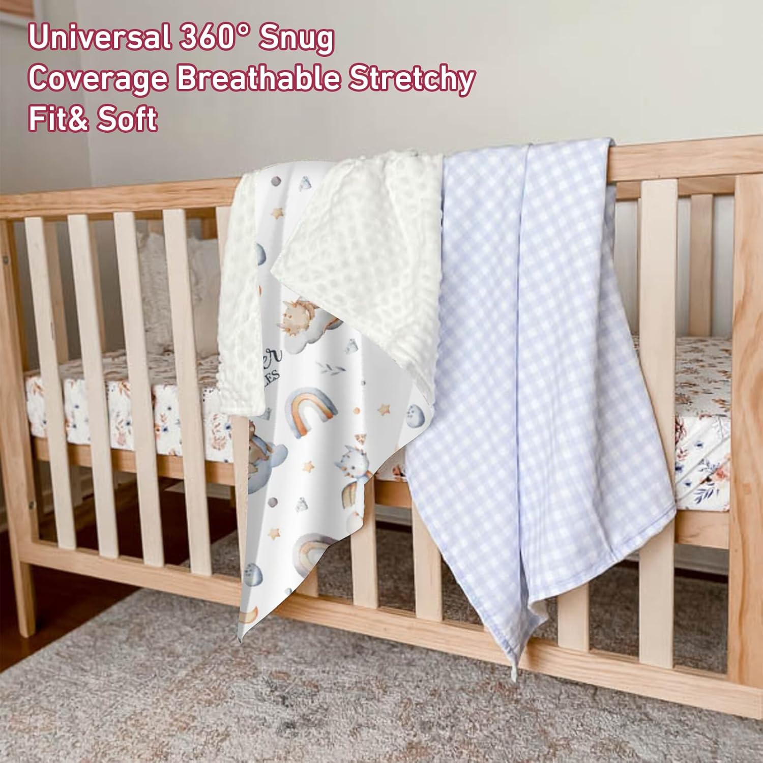Manta de bebé de doble capa con nombre personalizado, manta de ropa de cama para niños pequeños con bonito estampado personalizado, multiusos para