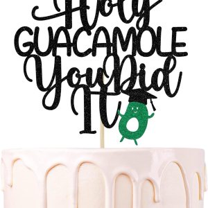 Decoración para tartas de guacamole con purpurina negra con texto en inglés “You Did It”, Holy Shit You Did ItClass of 2023Congrats Grad, Decoración para tartas de guacamole con purpurina negra con texto en inglés “You Did It”, Holy Shit You Did ItClass of 2023Congrats Grad,