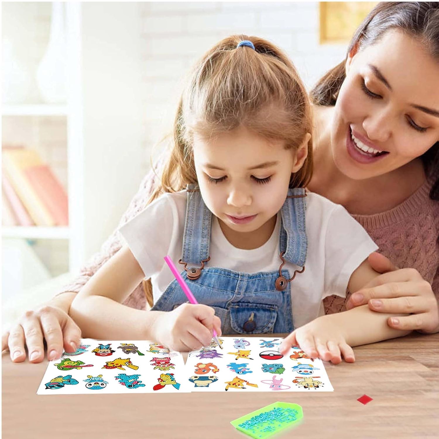 TRUMIL Juego de 27 calcomanías de pintura 5D Diamondo para niños, artes y manualidades para niños de 8 a 12 años, fácil de hacer tú mismo, creativo,