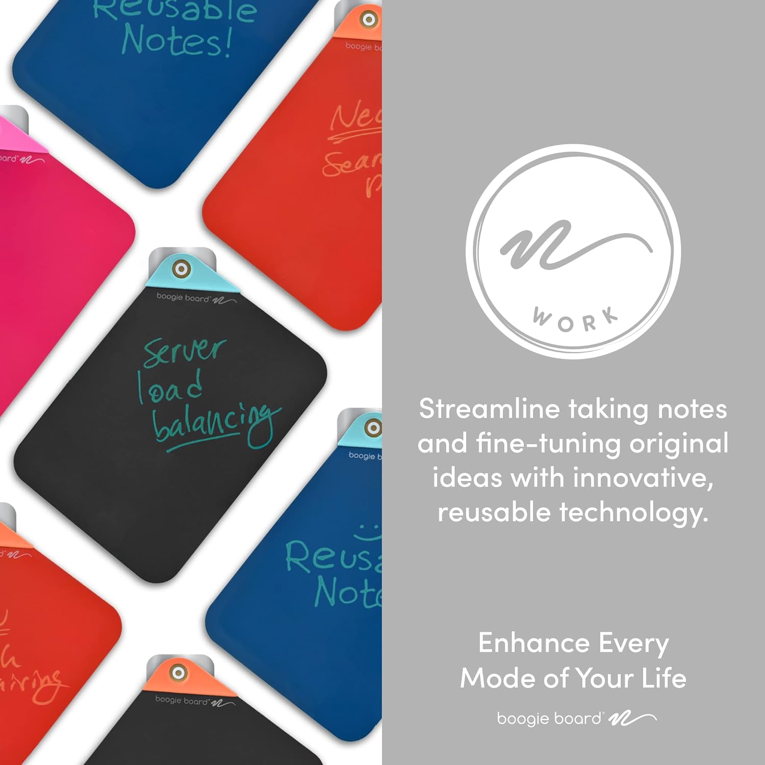 Boogie Board VersaNotes – Paquete de expansión reutilizable, borrado en seco y notas adhesivas, paquete de 3 alternativas para el hogar y la
