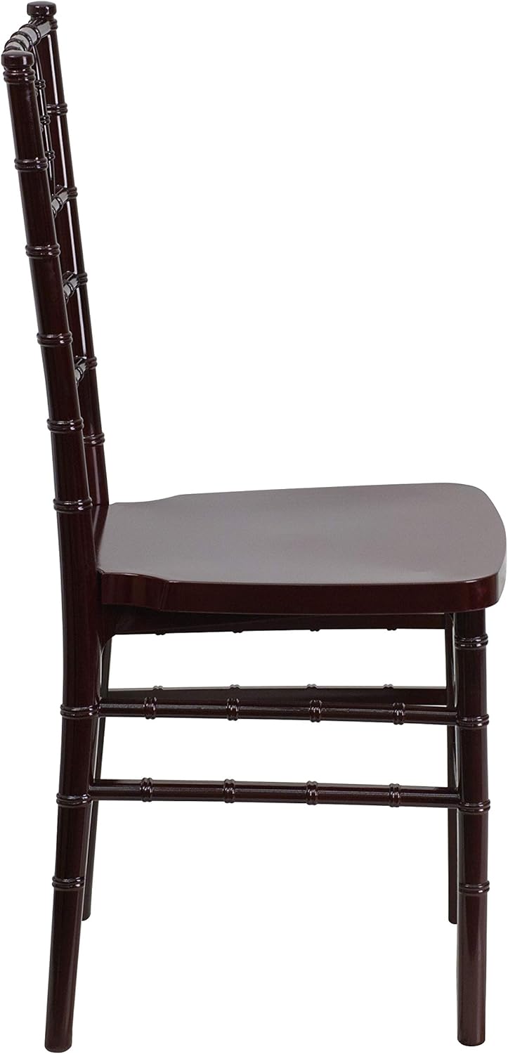 Flash Furniture HERCULES PREMIUM Series Silla apilable de resina de caoba Chiavari