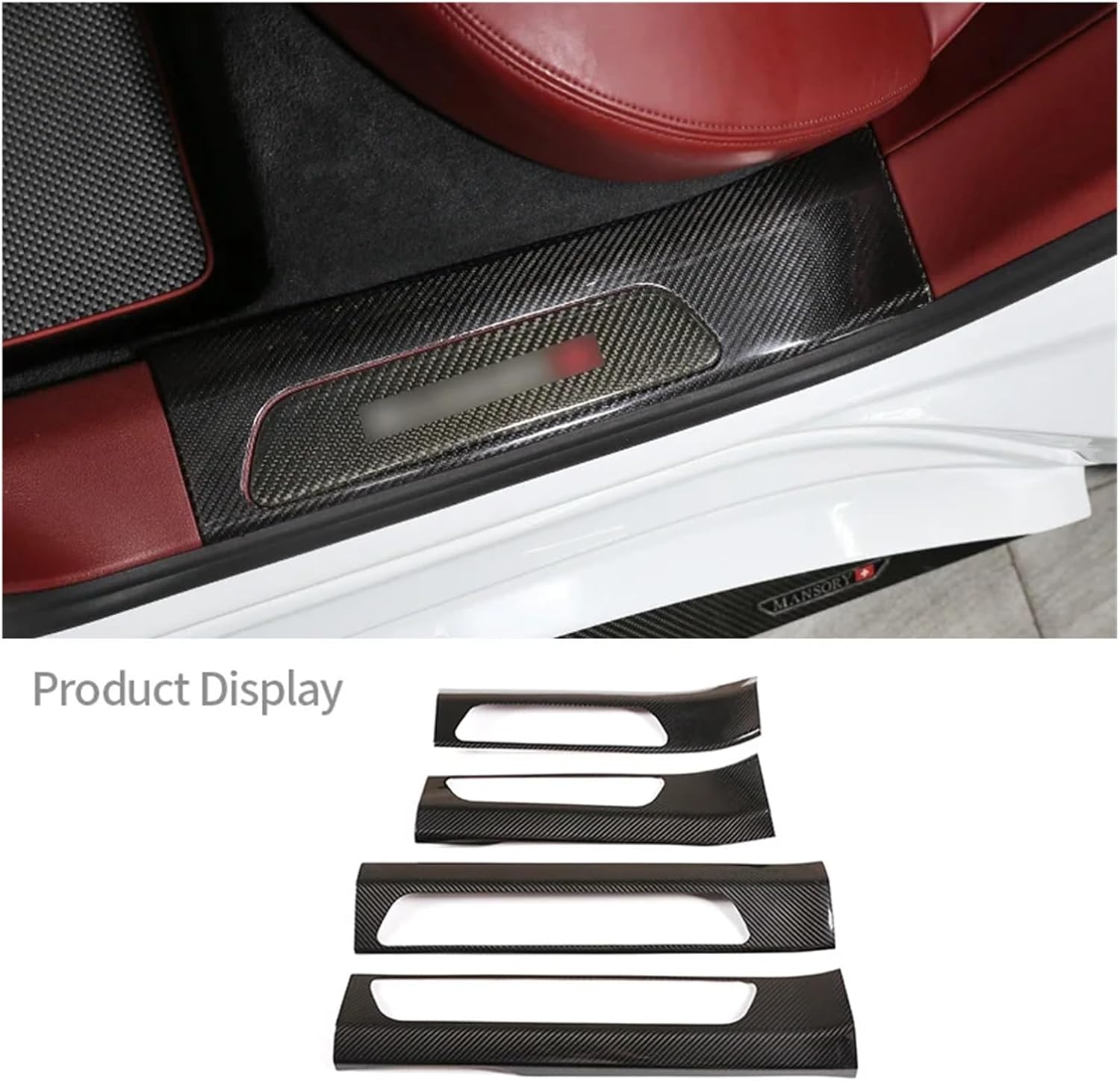 Tira de umbral de puerta integrada de fibra de carbono real para automóvil, accesorios de ajuste compatibles con Porsche Panamera 2017-2021