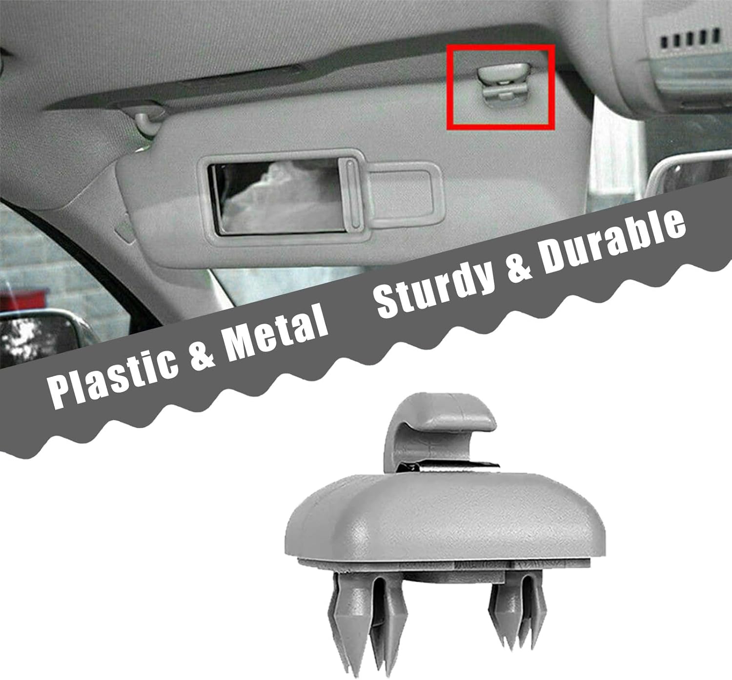 2 soportes de gancho con clip, clip de plástico para visera solar interior específico para automóvil, 8U0857562A8E0857563A, hebilla de protección