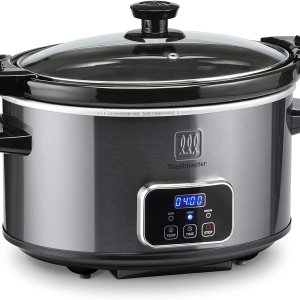Toastmaster Olla de cocción lenta digital de 4 cuartos con tapa de bloqueo (grafito) Toastmaster Olla de cocción lenta digital de 4 cuartos con tapa de bloqueo (grafito)