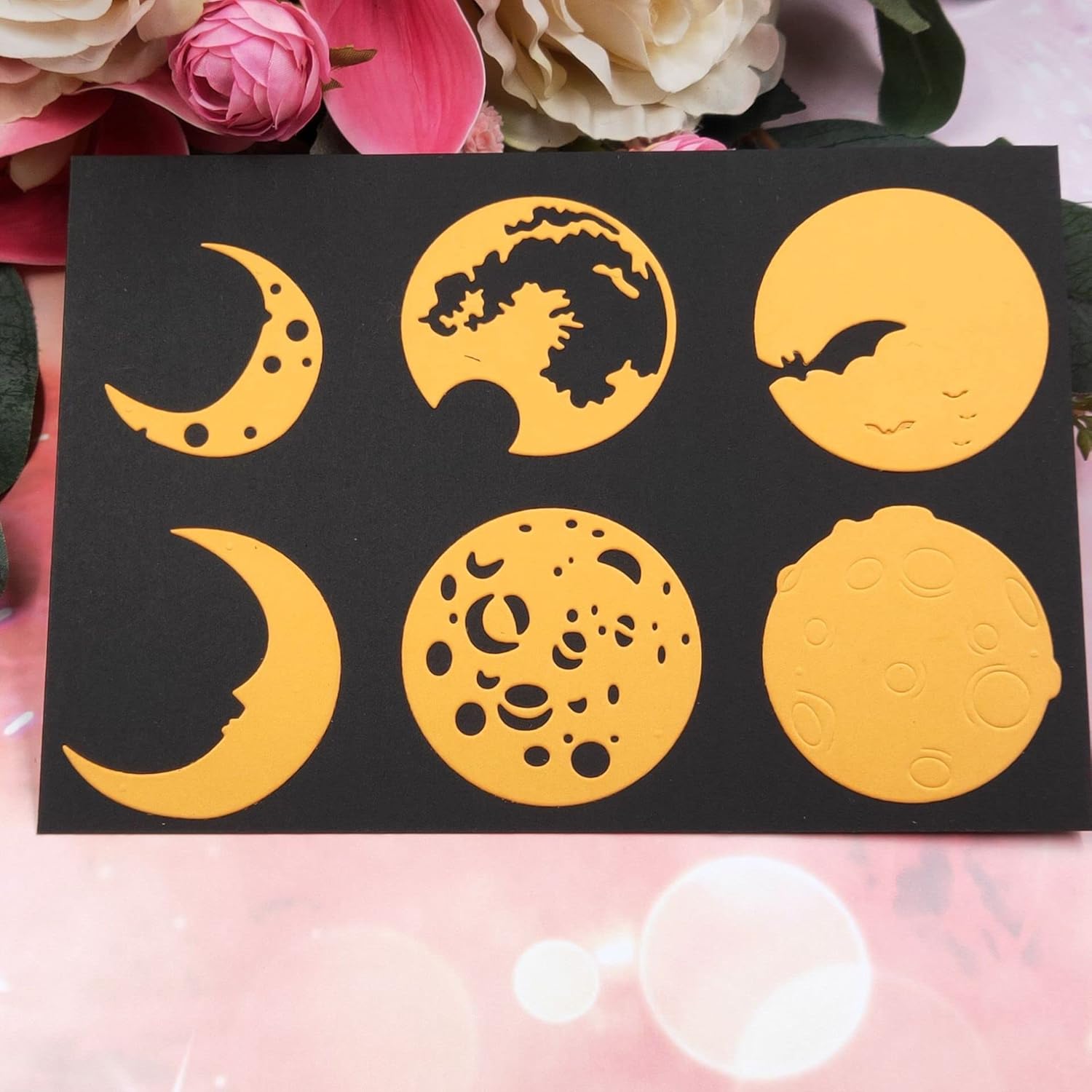 DIY Luna en forma de corte de metal troqueles plantilla álbum de recortes álbum de fotos decorativo de papel de felicitación que hace tarjetas de