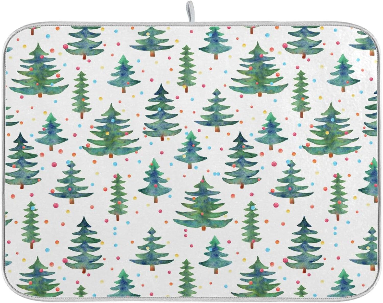 Green Trees Ball Drying Dish Mat Washnable Absorbent Drying Mat Kitchen Counter Drainer Mat Tapete Para Cocina 16” x 18”