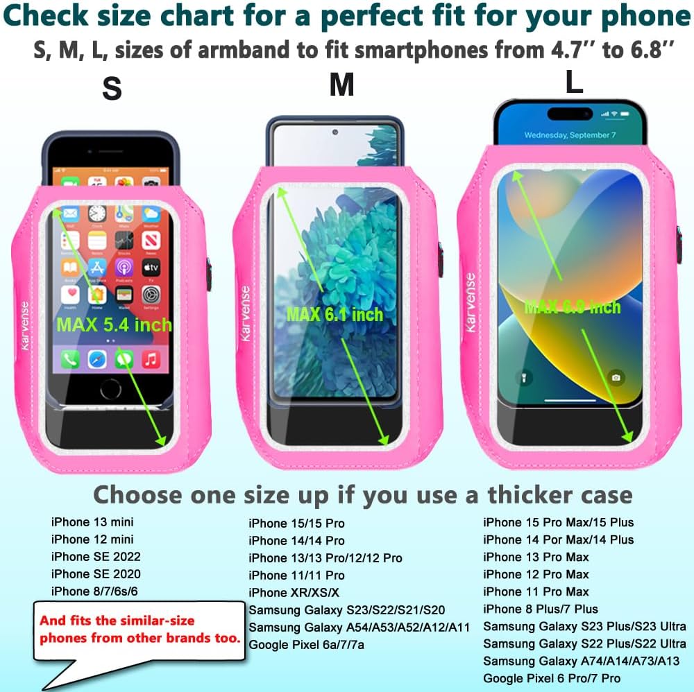Soporte de teléfono para correr, banda para correr para iPhone y Samsung Galaxy, soporte para brazalete de teléfono celular para caminar, gimnasio,