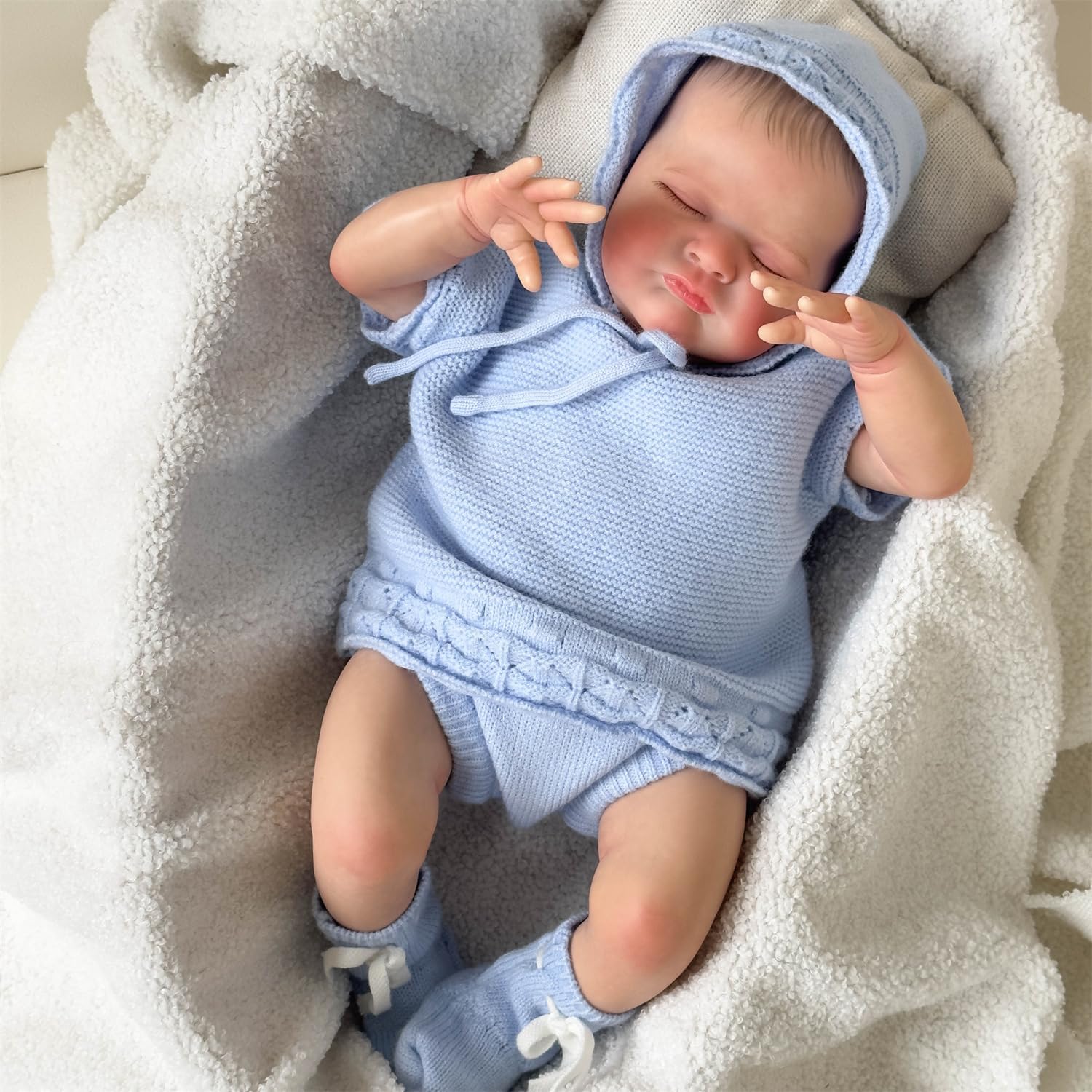 RXDOLL Sweet Sleeping – Muñecas de bebé recién nacido de 20 pulgadas, muñecas de bebé Reborn realistas de cuerpo suave y pesado que se ven reales,
