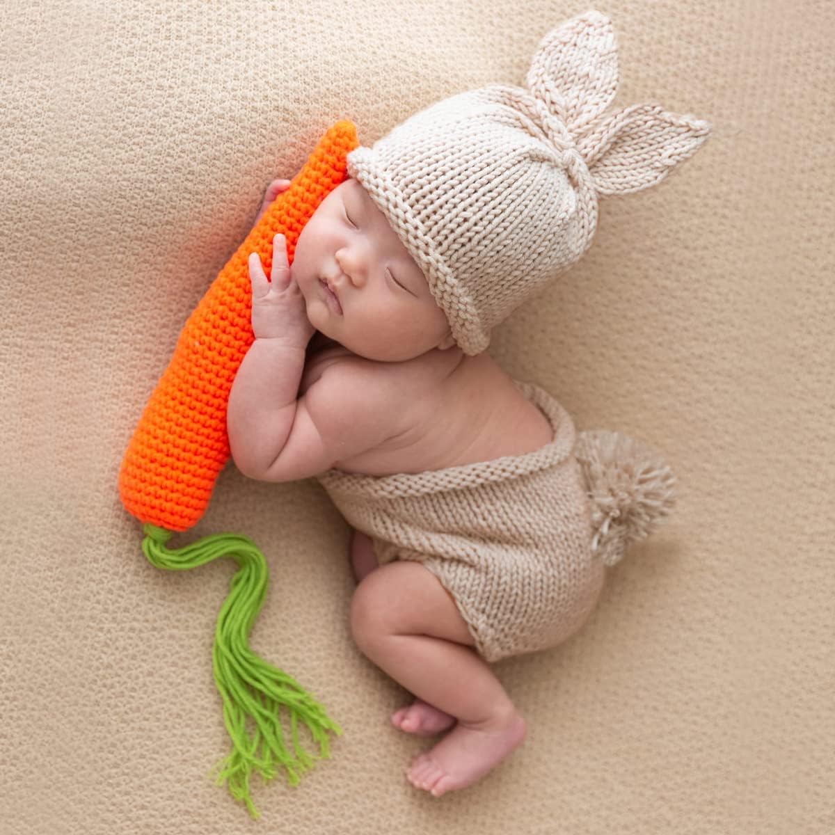 Accesorios de fotografía para recién nacidos, conjunto de disfraz de punto de ganchillo para recién nacido, sesión de fotos, trajes de niña y niño,