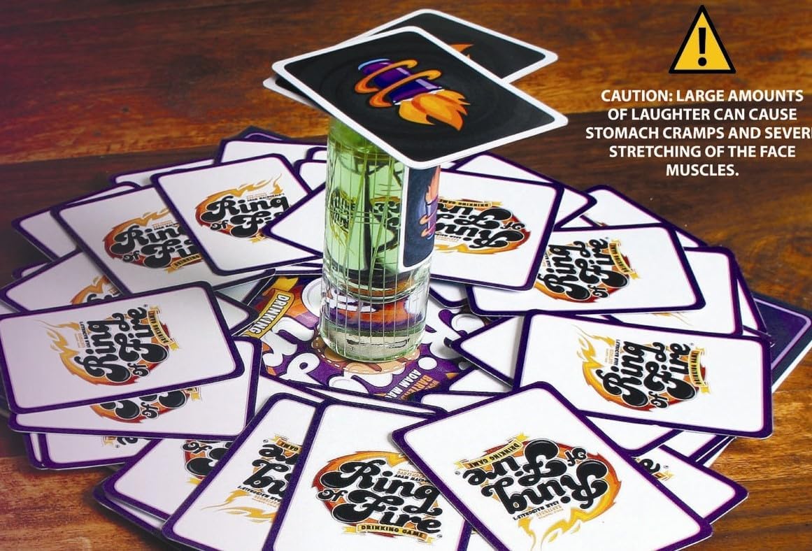 Juego de cartas Ring of Fire  Divertido juego de beber para fiesta de adultos  Juegos de cartas para noche de juegos, despedida de soltera,