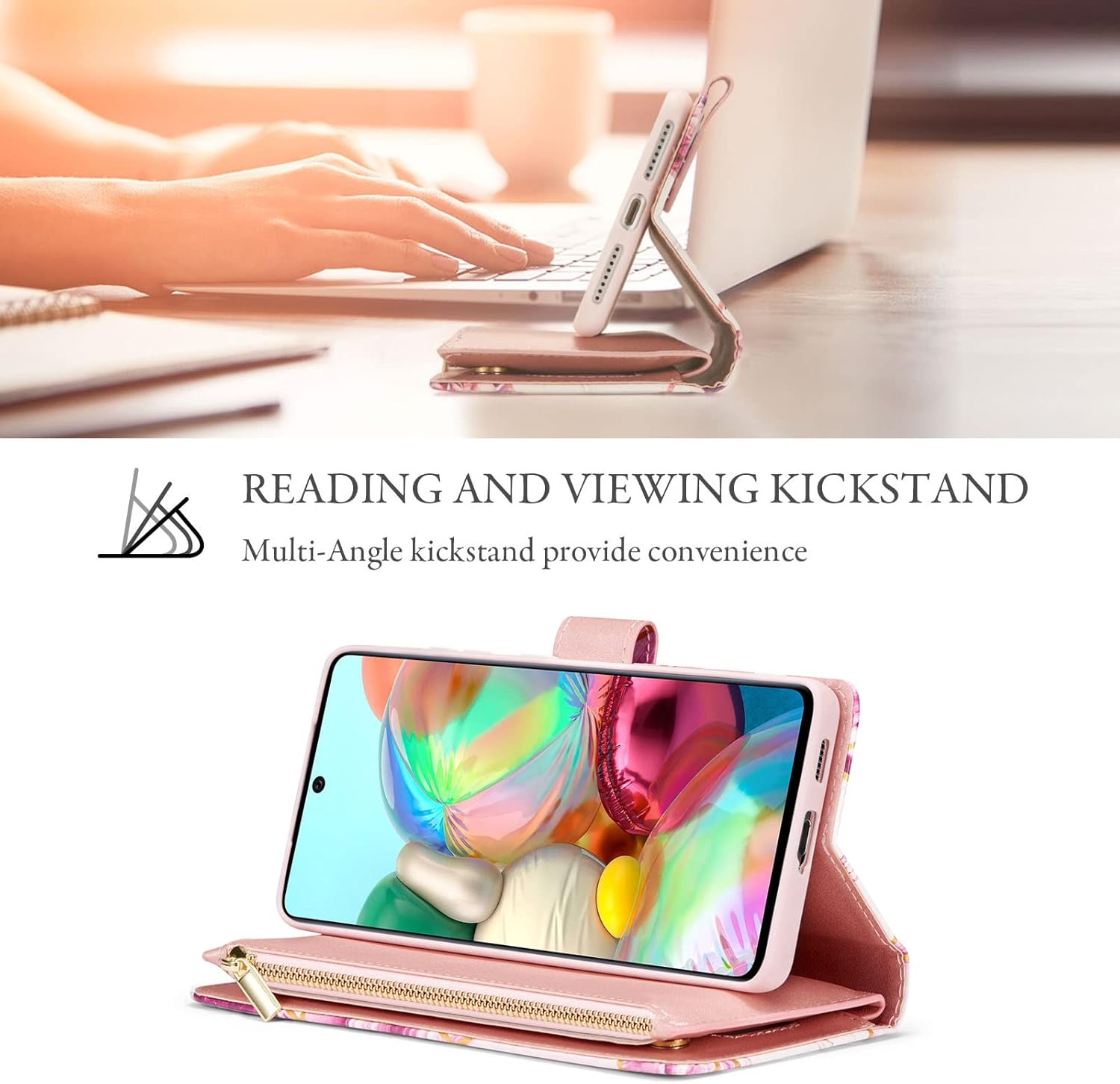 UEEBAI Funda tipo cartera para Samsung Galaxy S22 Ultra 5G, piel sintética de alta calidad, cierre magnético, bolsillo con cremallera, ranuras para