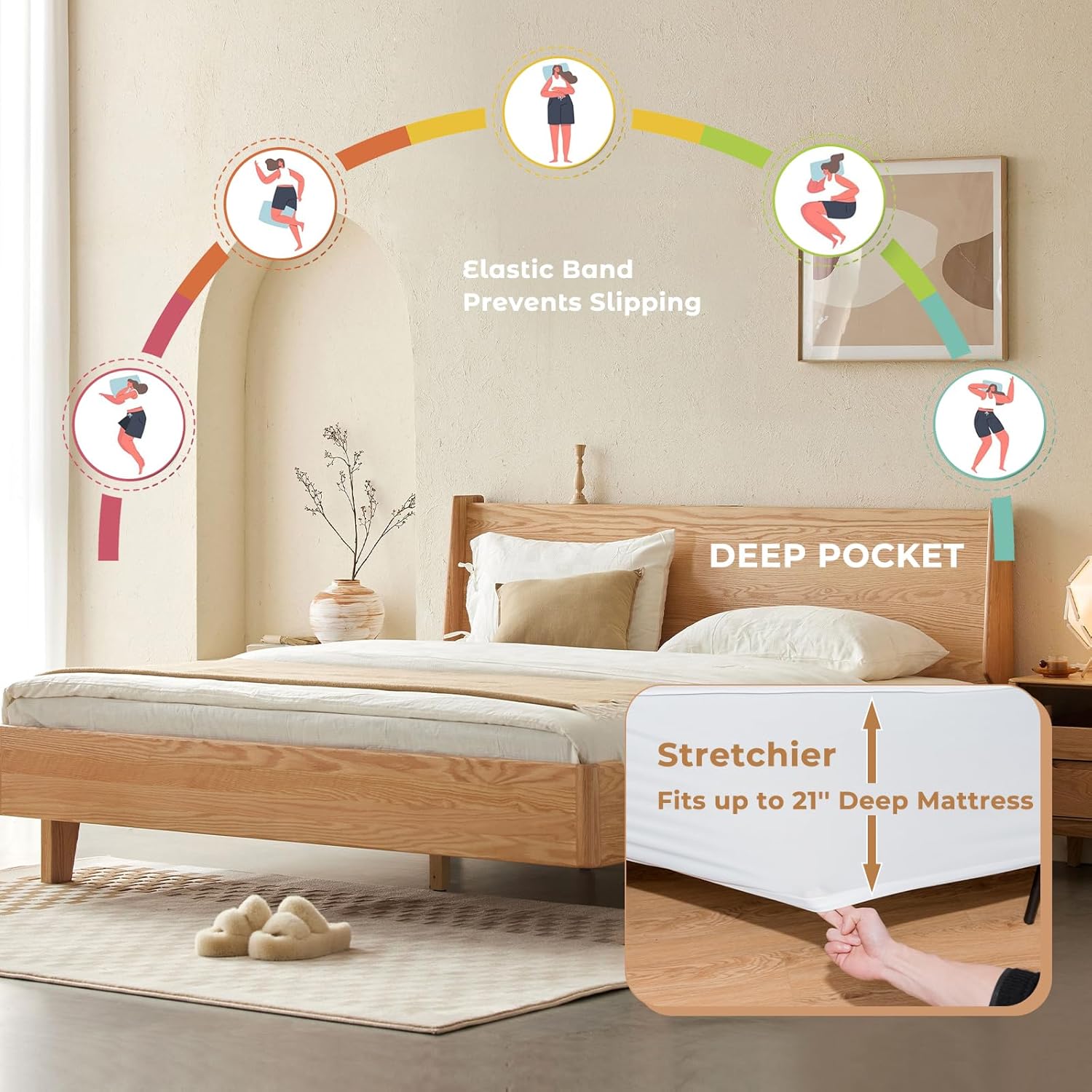 WELLHUT Protector de colchón con calefacción, calentador de cama matrimonialindividualqueenking, certificado ULETL, calentador de colchón con 8