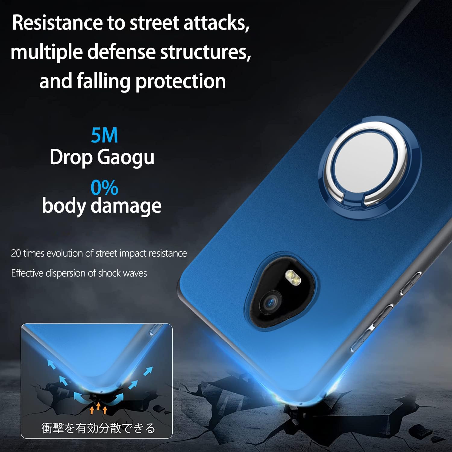 Funda para teléfono SCHOK Volt SV55 SV55216 Ocultar plegable telescópico con anillo Kickstand a prueba de golpes, con 1 protector de pantalla