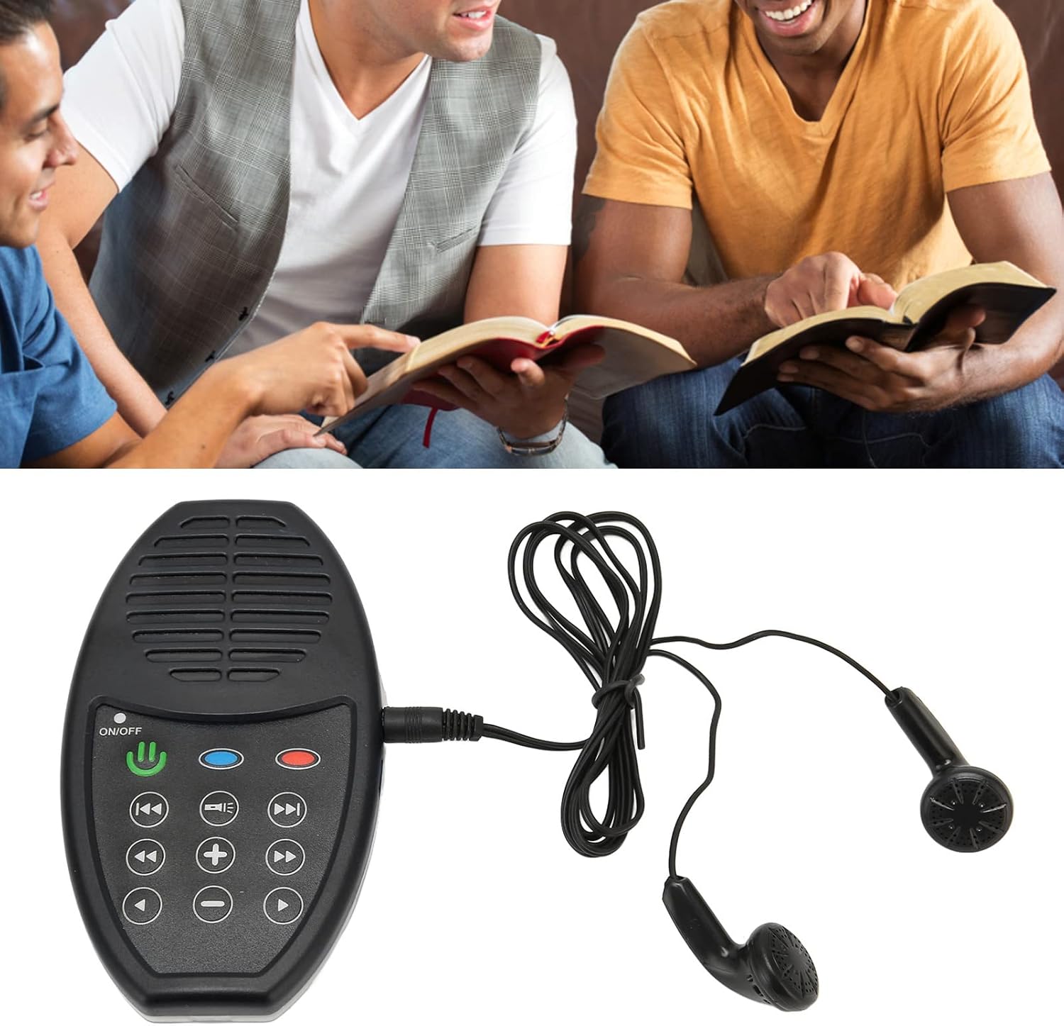 Reproductor de audio de la Biblia, 4 GB 350 mAh, lector electrónico de la Biblia con energía solar, reproductor de audio portátil de la Biblia para