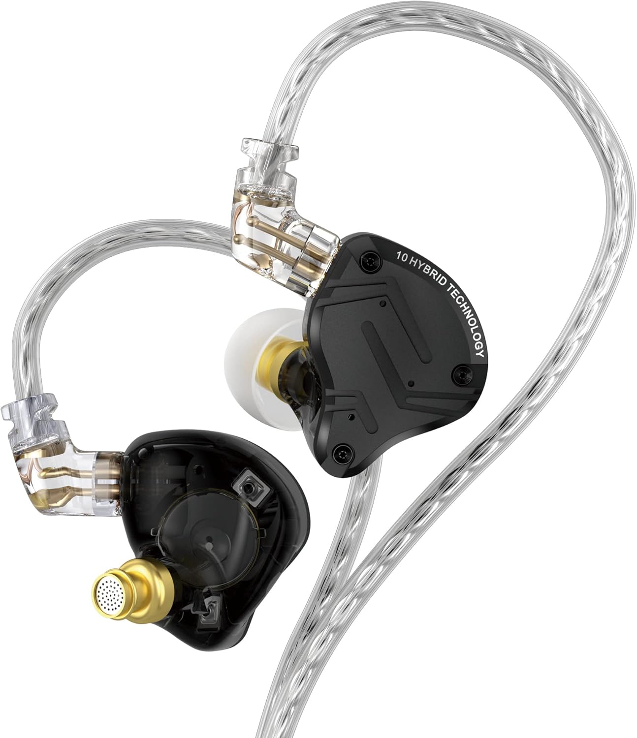 KZ ZS10 PRO X – Auriculares con monitor intrauditivo, auriculares híbridos IEM con controlador 4BA+1DD, auriculares para juegos de metal de alta