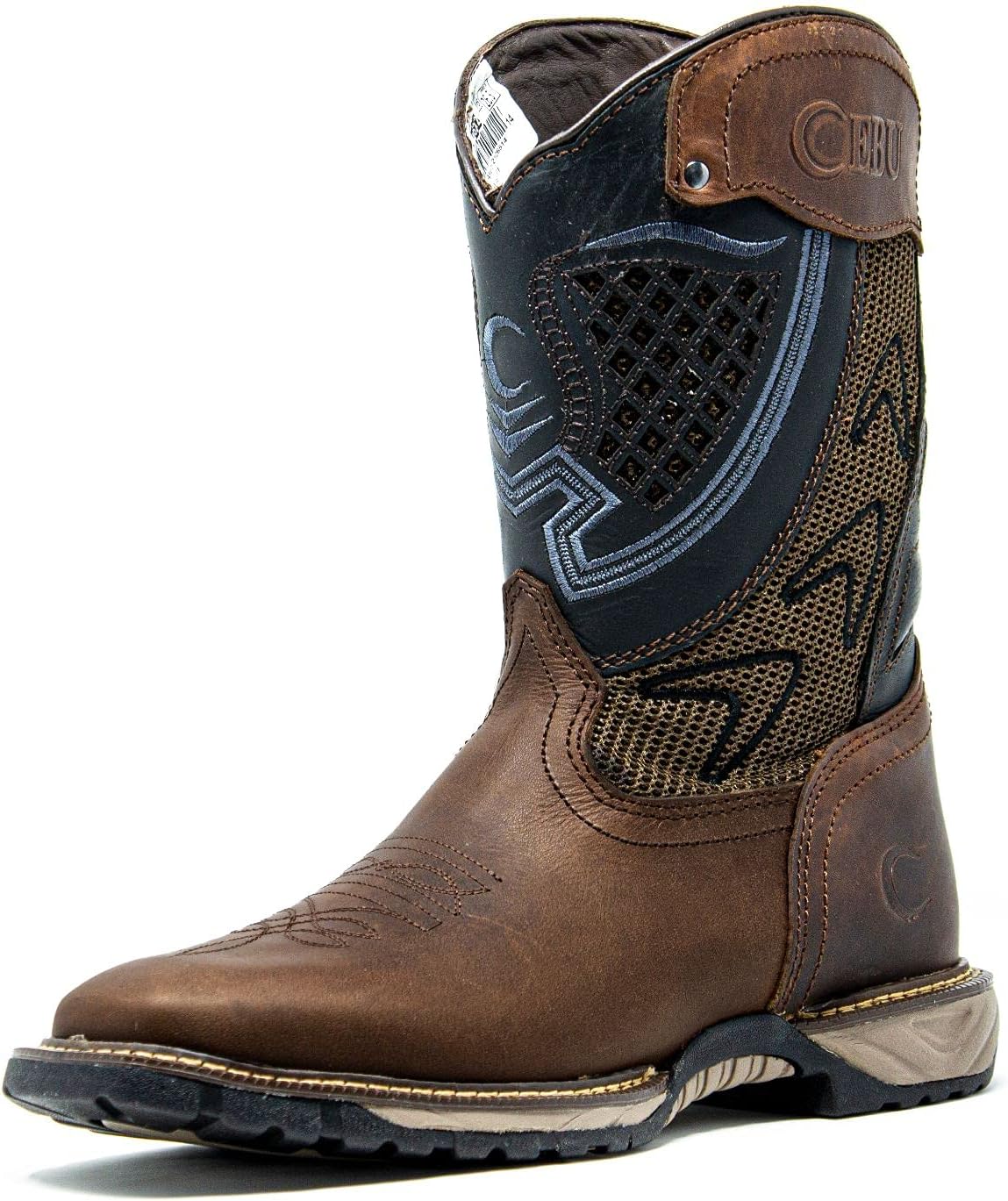 CEBU Botas vaqueras Thunder Western para hombre – Punta cuadrada