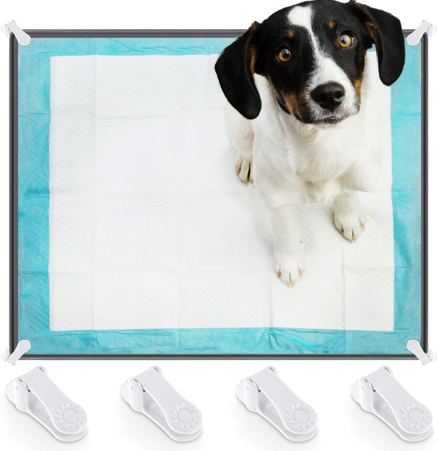 1 soporte para almohadilla de orina de 30 x 24 pulgadas, bandeja de silicona para orinal para perros, bandeja para orinal sin derrames, soporte para