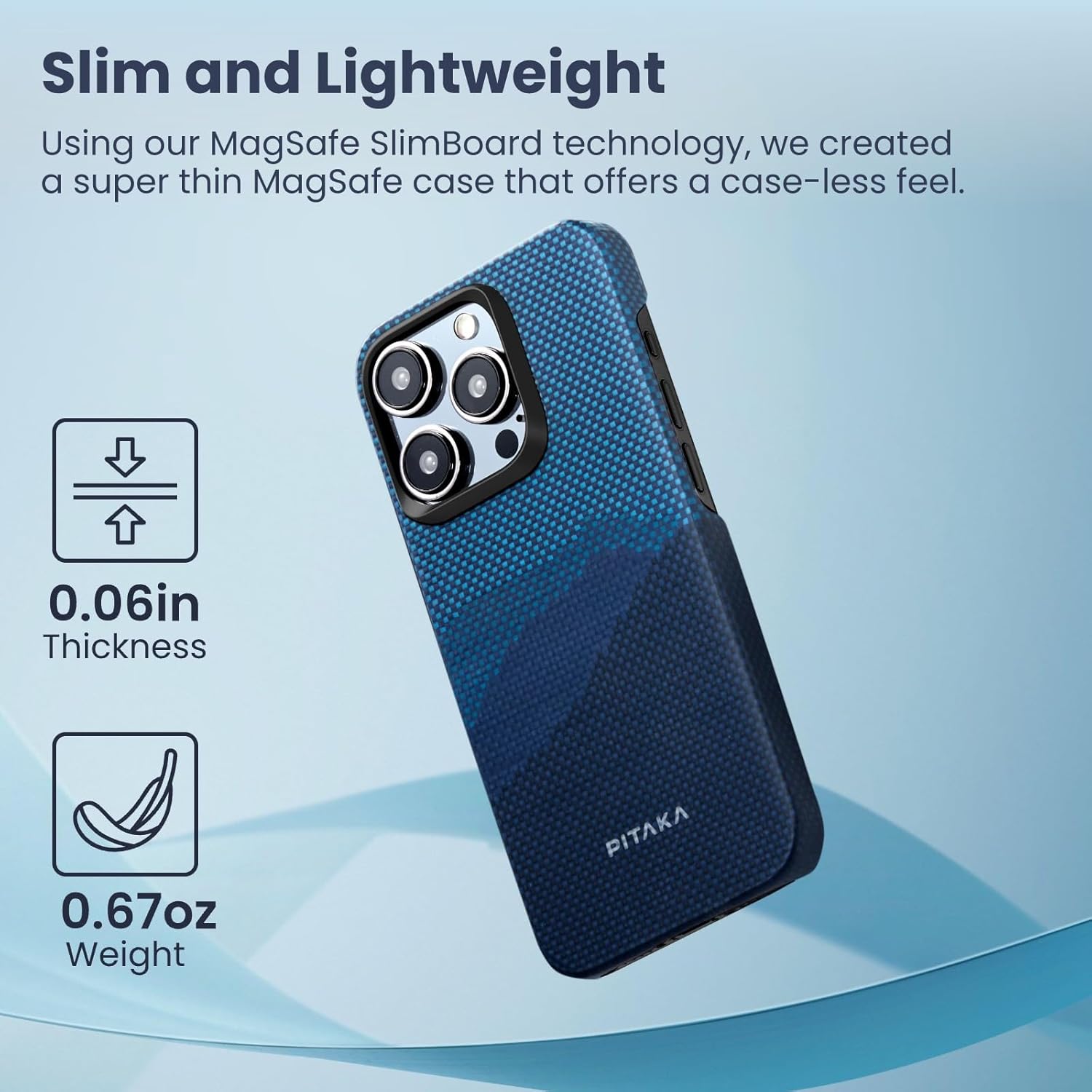 pitaka Funda para iPhone 15 Pro compatible con MagSafe, funda delgada y ligera para iPhone 15 Pro de 6.1 pulgadas con una sensación táctil sin