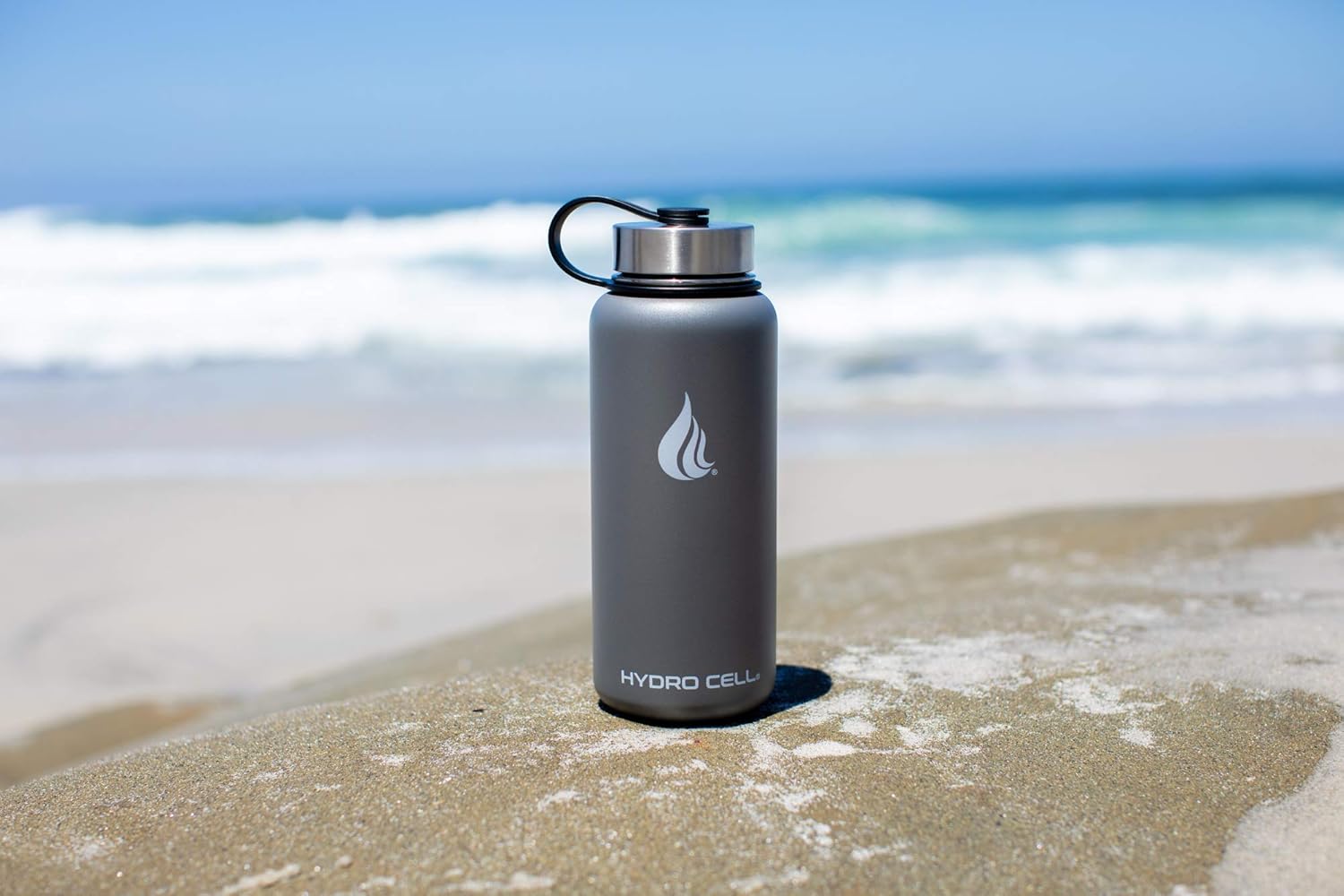 HYDRO CELL – Botella de agua con aislamiento térmico de acero inoxidable con pajilla, para bebidas frías y calientes, termo deportivo con tapón con
