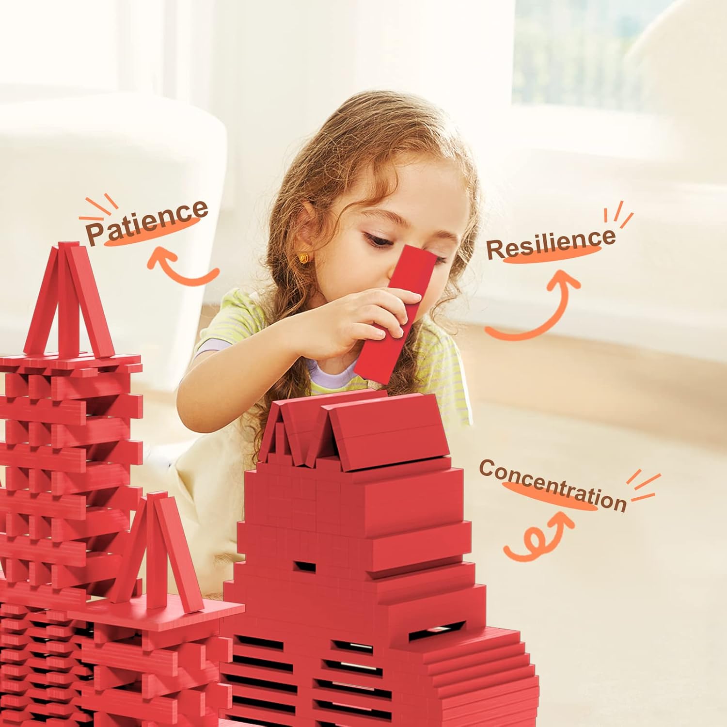 MiDeer Bloques de construcción de pintura a base de agua para niños a partir de 4 años, juguetes de madera no tóxicos para niños de 4 años en