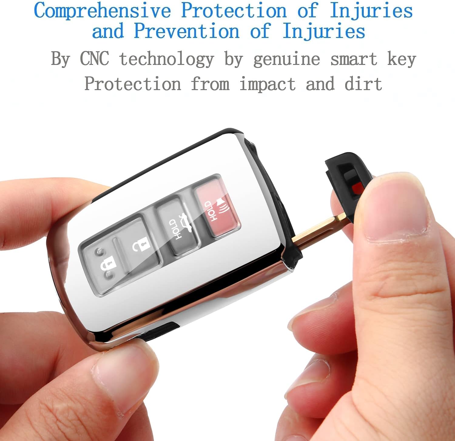Tukellen Funda protectora especial de TPU suave compatible con Tundra Tocoma Sequoia 4Runner Highlander RAV4 Camry Corolla Avalon-Plata