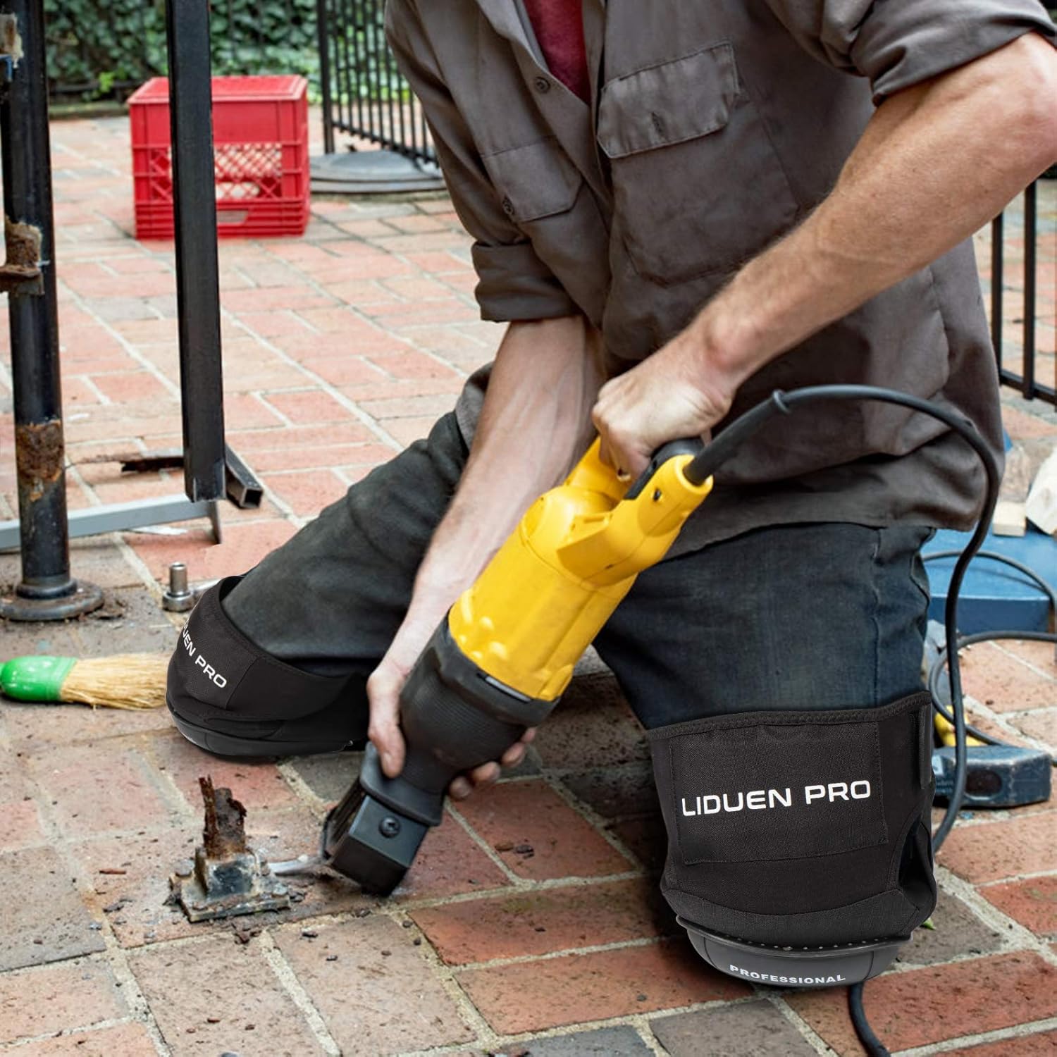 Rodilleras para el trabajo rodilleras de gel resistentes con acolchado de espuma de alta densidad y correas elásticas fuertes para construcción,