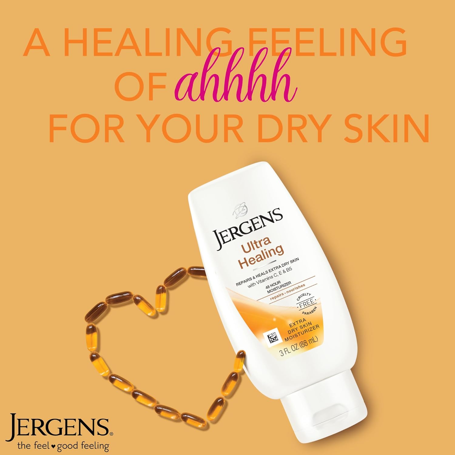 Jergens Hidratante ultra curativo para piel seca, loción de manos y cuerpo, con mezcla de Hydralucence, vitaminas C, E y B5, 3 onzas, paquete de 12