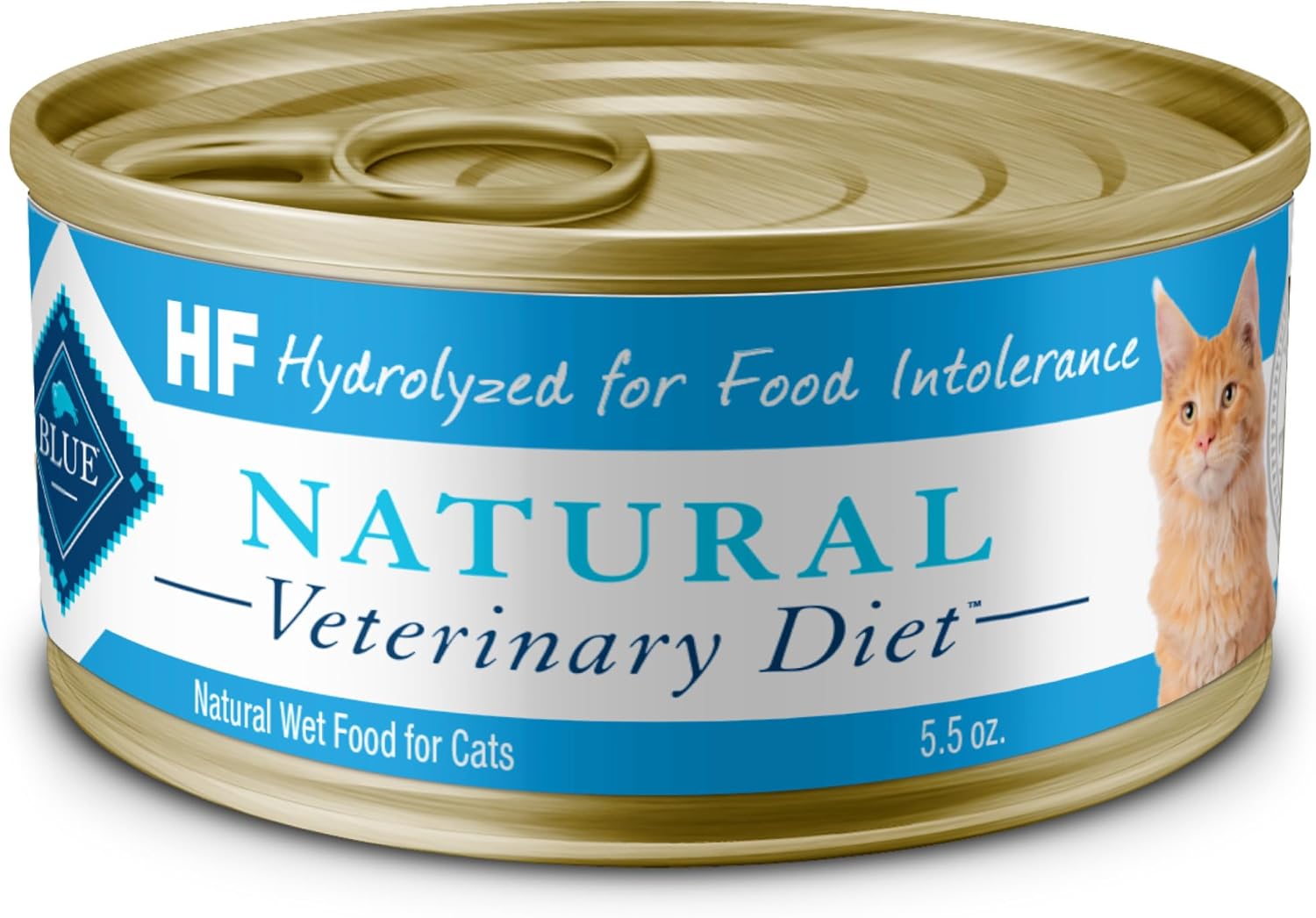 Blue Buffalo Natural Veterinary Diet HF hidrolizado para intolerancia alimentaria Alimento húmedo para gatos, latas de salmón de 5.5 onzas (paquete