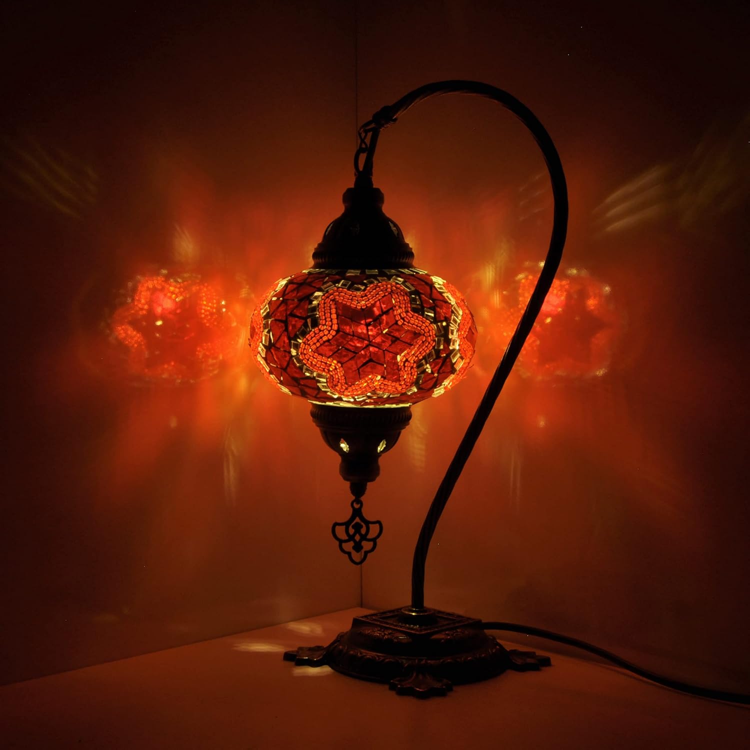 10 Variation Mosland Home Turkish Lamp Mosaic Table Lamps  Turkish Moroccan Lamp with Bronze Base  Handmade Swan Neck Tiffany Night Lamp  Mosaic