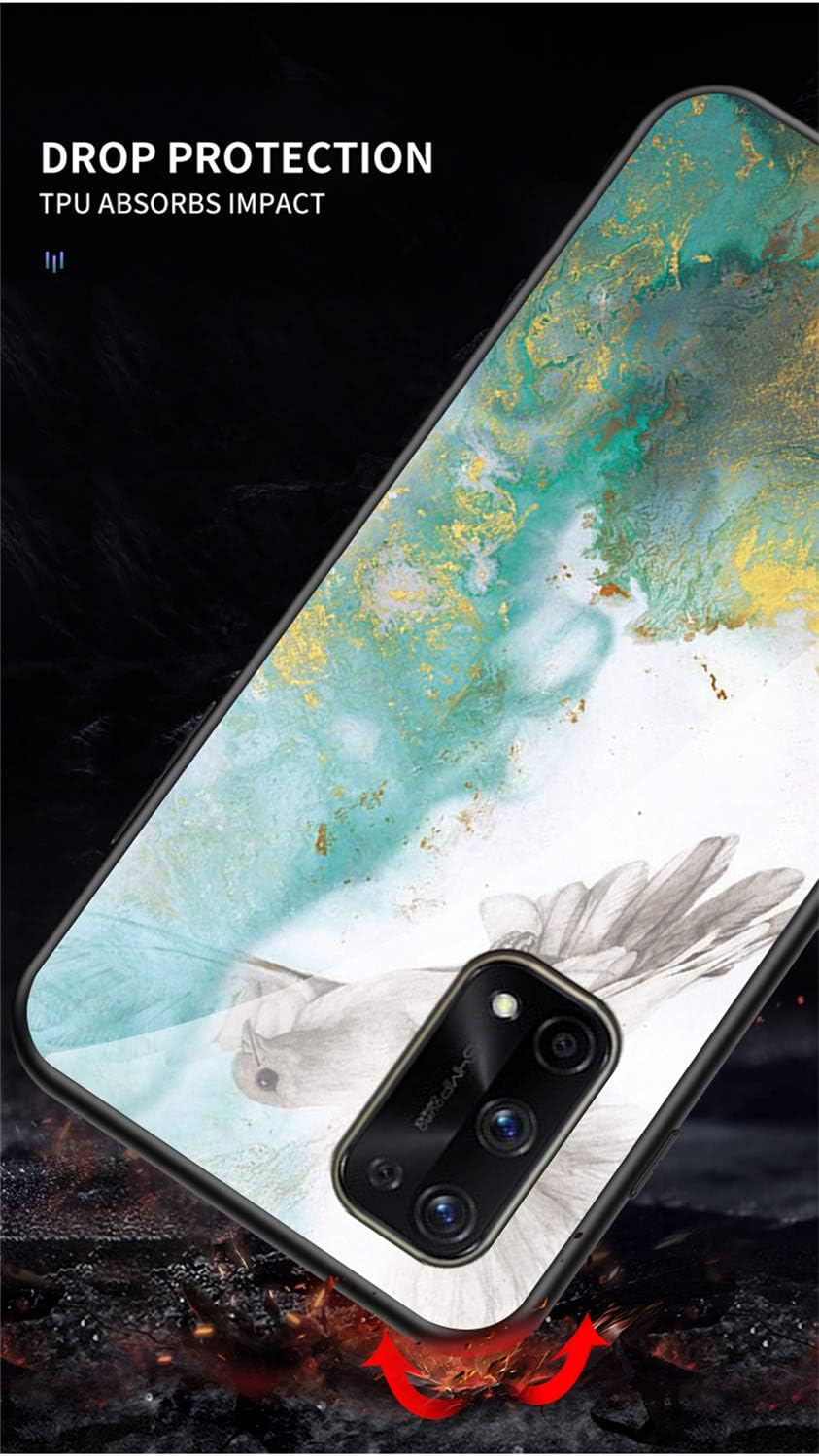 IVY Funda de mármol de vidrio templado para Oppo Realme X7 Pro Case – C