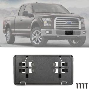 Soporte para placa de matrícula de parachoques delantero, marco Holde compatible con Ford F150 2015-2017, reemplazo de soporte de montaje de placa Soporte para placa de matrícula de parachoques delantero, marco Holde compatible con Ford F150 2015-2017, reemplazo de soporte de montaje de placa