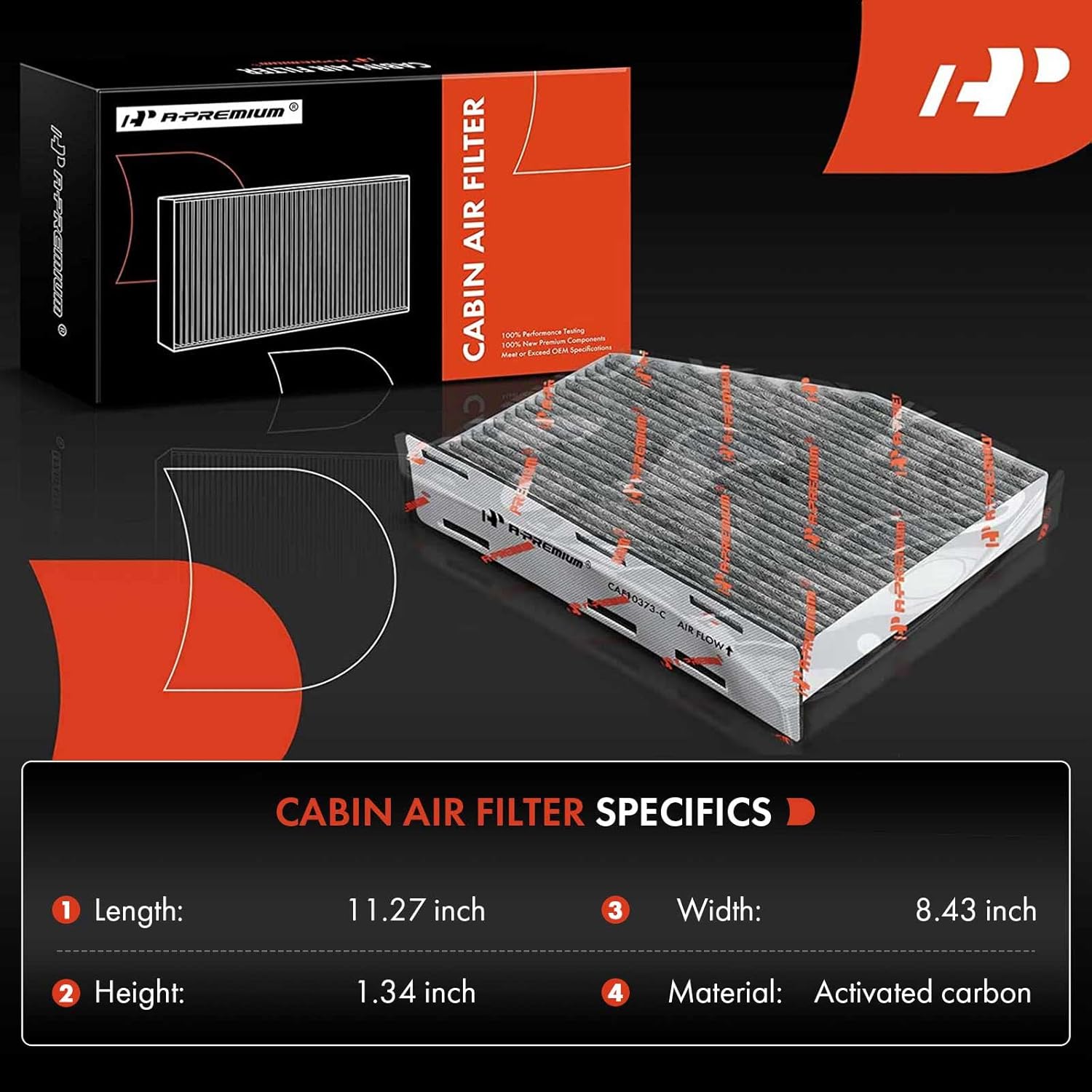 A-Premium Filtro de aire de cabina de 2 piezas con carbón activado compatible con Volkswagen Jetta, Passat, Golf, Tiguan, Beetle, CC, Eos, GTI,