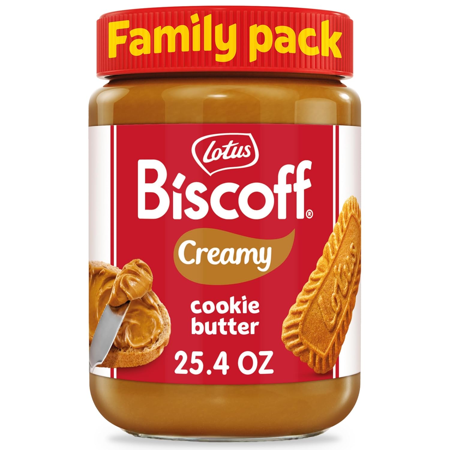 Lotus Biscoff, mantequilla para untar, cremoso, sin OMG + vegano, 25.4 onzas, paquete de 1