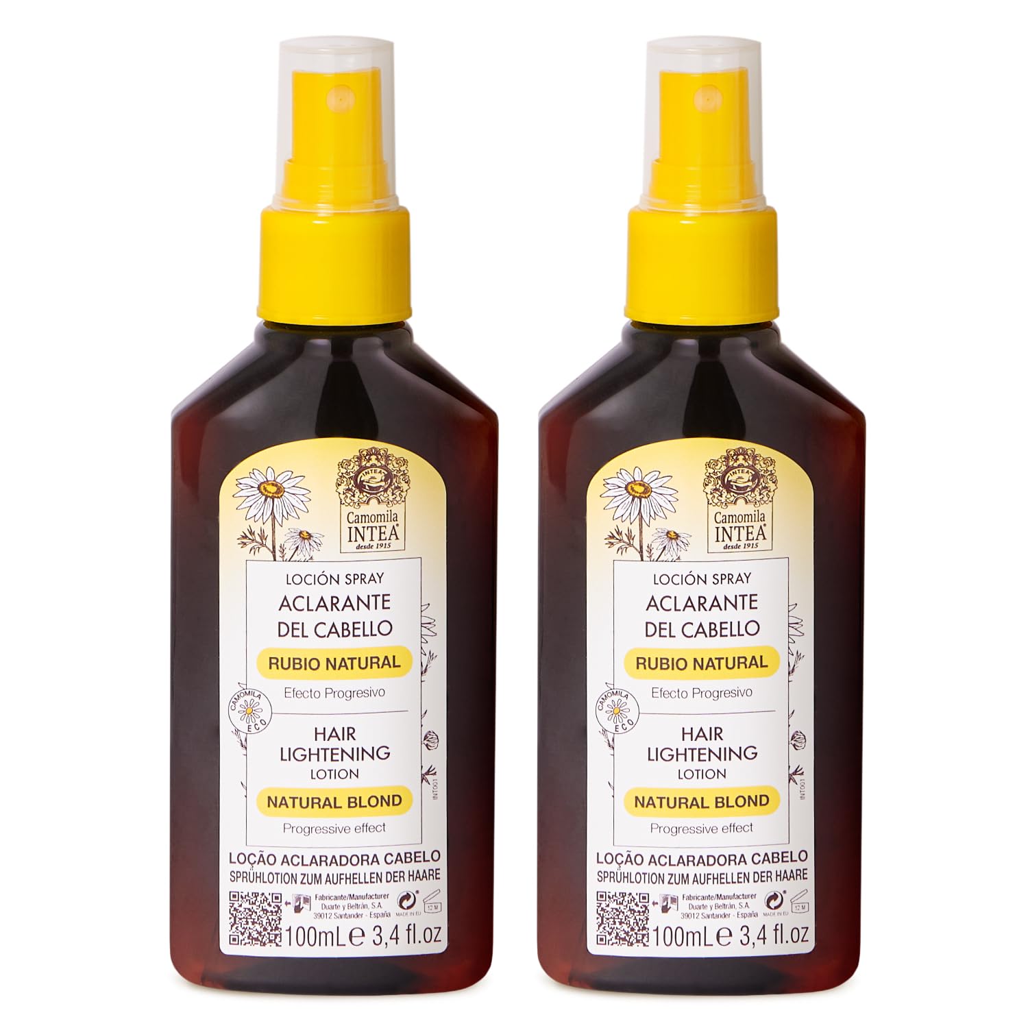 Camomila Intea Natural Blonde  Spray aclarador de cabello con extracto de manzanilla  Vuélvete más rubio con este spray para el cabello de color