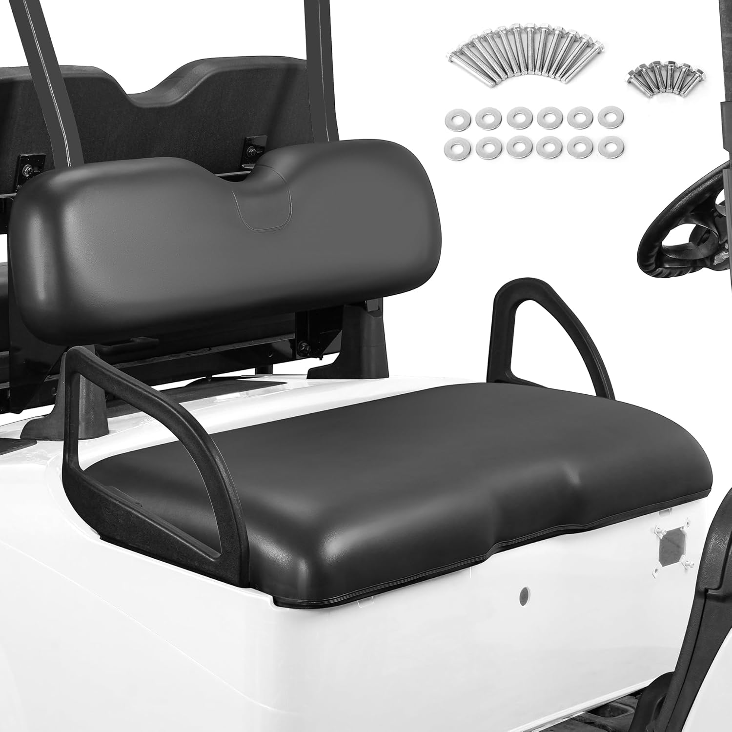 Kit de montaje del asiento delantero del carrito de golf para EZGO RXV 2008-up, cojines inferiores del asiento del estilo de fábrica y respaldo del