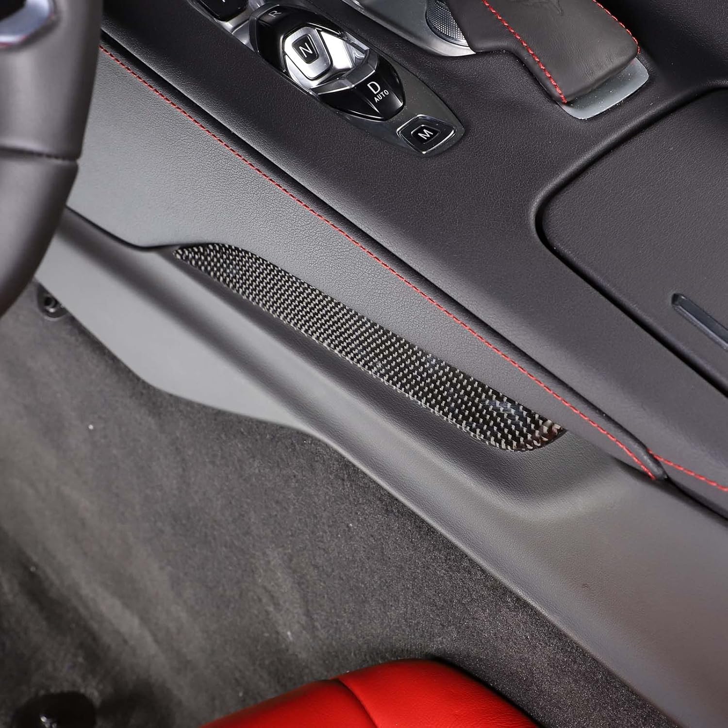 Cubierta de caja de almacenamiento para panel de palanca de cambios de consola central para Chevrolet Corvette C8 Z06 2020-2024, calcomanías de