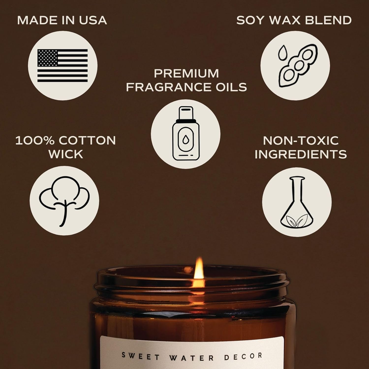 Sweet Water Decor Hello Pumpkin Soy Candle  Pumpkin, Warm Spices, Vanilla, and Whipped Cream Fall Scented Candles for Home  9oz Amber Jar with Black