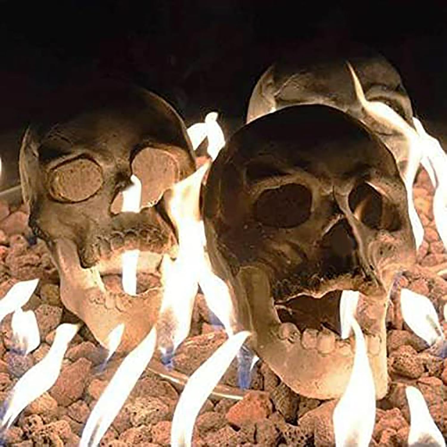 1 decoración de esqueleto de Halloween, resina ignífuga reutilizable para hoguera, chimenea, hoguera, estufa de Halloween, barbacoa, simulación de