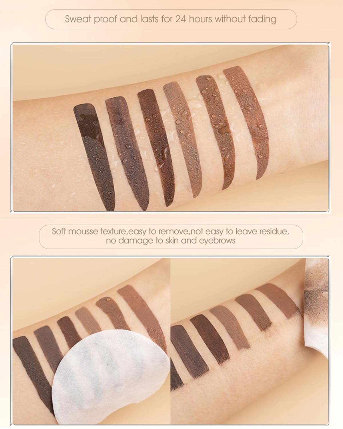 Gel de cejas teñido impermeable, maquillaje líquido de larga duración, a prueba de manchas, máscara de cejas teñida, pegamento para cejas tintado,